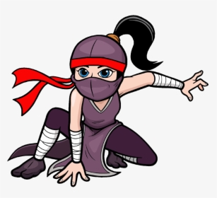 Transparent Cartoon Ninja Png - Female Ninja Clipart, Png Download, Free Download