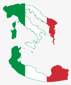 Greater Italy Flag Map, HD Png Download, Free Download