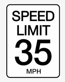 Transparent 35 Speed Limit Sign, HD Png Download, Free Download