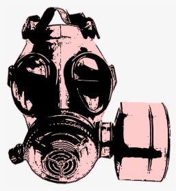 Gas Mask In Pink And Black - Gas Mask Drawing Png, Transparent Png, Free Download