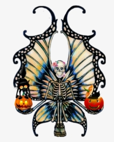 Halloween Skeletons - Mariposa Calavera Dibujo, HD Png Download, Free Download