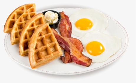 Transparent Breakfast Plate Png - Waffles With Bacon And Eggs, Png Download, Free Download