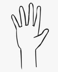 One Hand With Outstretched Fingers, As Seen In Fist - Clipart Black White Five Fingers, HD Png Download, Free Download