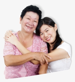 Hugging Elderly Mother Png - Asian Senior Png, Transparent Png, Free Download