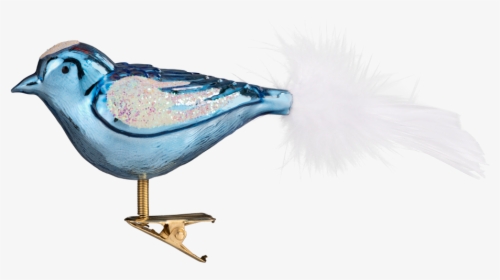 Glass Bird Blue With Glitter - Blue Jay, HD Png Download, Free Download