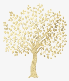 Gold Foil Tree Tree Silhouette Gold Tree Free Photo - Gold Silhouette Tree, HD Png Download, Free Download