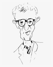 Woody Allen Caricature Outline - Caricature Outline Vector, HD Png Download, Free Download
