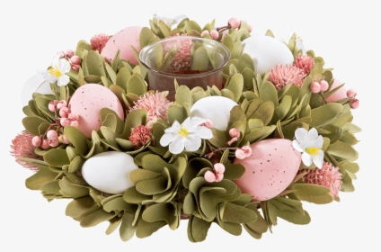 Easter Wreath In Rose And White With Candle - Bouquet, HD Png Download, Free Download