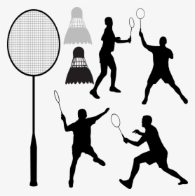 Badmintonracket Shuttlecock Clip Art - Silhouette Badminton Player Png, Transparent Png, Free Download