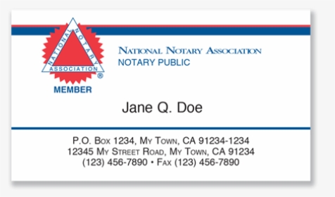 Notary Public Business Cards - National Notary Association, HD Png Download, Free Download