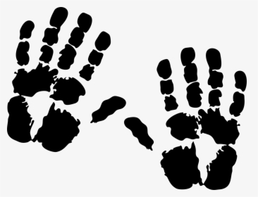 Handprint Crime Criminal Free Photo - Silhouette Hand Print Clip Art Black And White, HD Png Download, Free Download