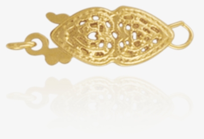 Filigree Fish Hook Pearl Clasp With Double Heart - Brass, HD Png Download, Free Download