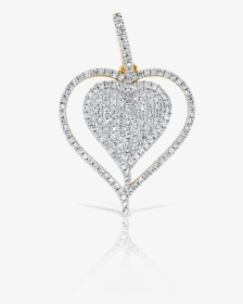 10k Gold Ladies Double Heart With Chain - Locket, HD Png Download, Free Download