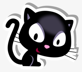Black Cat Sticker - Cartoon, HD Png Download, Free Download