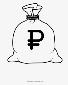 Money Bag Coloring Page - Money Bag Coloring, HD Png Download, Free Download