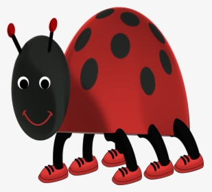 Funny Ladybug Cartoon With Shoes - Ladybug, HD Png Download, Free Download