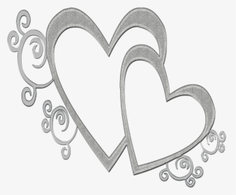 #mq #heart #hearts #swirl #swirls #silver - Black And White Wedding Clipart Heart, HD Png Download, Free Download