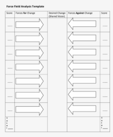 Blank Force Field Analysis Template - Force Field Analysis Format, HD Png Download, Free Download