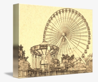 Navy Pier Ferris Wheel Drawing, HD Png Download, Free Download