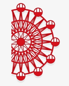 Red Clipart Ferris Wheel - Hep Five Ferris Wheel Design, HD Png Download, Free Download