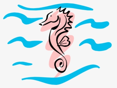 Vector Illustration Of Pink Hippocampus Genus Seahorse - Sea Horse Clip Art, HD Png Download, Free Download