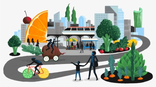 A City That Has Easy Access To Healthy Food - Illustration, HD Png Download, Free Download