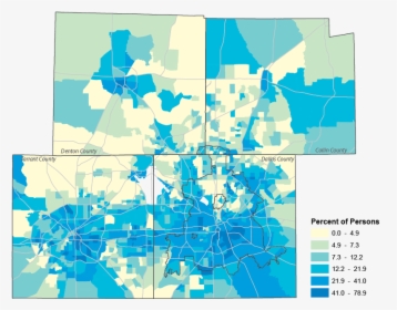 Poverty By Census Tract, 2014, Collin, Dallas, Denton,, HD Png Download, Free Download