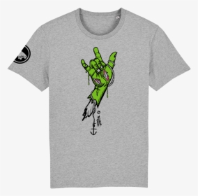 Surf T-shirt Men Grey, Rock Hand Green - Tee Shirt Homme Original, HD Png Download, Free Download