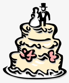 Vector Illustration Of Wedding Cake Traditional Cake - Transparent Background Wedding Cake Clipart, HD Png Download, Free Download