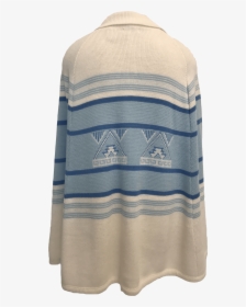 70"s Blue And White Striped Knit Button Up Poncho, HD Png Download, Free Download