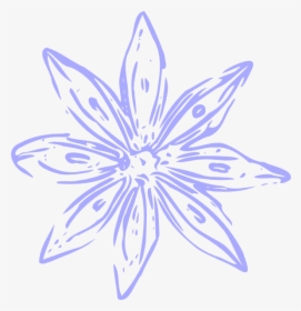 Light Purple Lily Outline Svg Clip Arts - Drawing Simple Flower Line, HD Png Download, Free Download