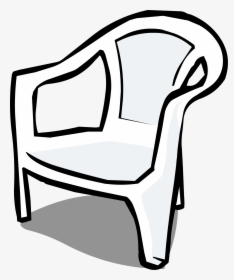 White Plastic Chair Sprite - Plastic Chair Clipart Black And White, HD Png Download, Free Download