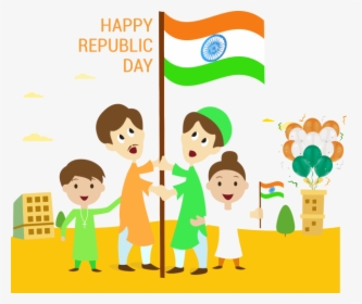 Happy Republic Day Cartoon, HD Png Download, Free Download