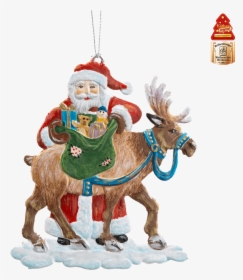 Santa With Reindeer - Käthe Wohlfahrt Raeuchermaennchen, HD Png Download, Free Download