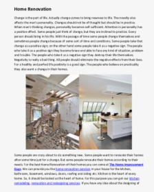 Home Renovation Pdf - House Renovation, HD Png Download, Free Download