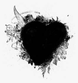 Black Heart Papers, Labels, Frames Or Free Wedding - Кисти Для Фотошопа, HD Png Download, Free Download
