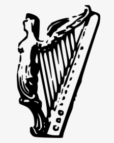 Harp, Angel, Musical Instrument, Instrument, Religious - Angel Harp Drawing, HD Png Download, Free Download