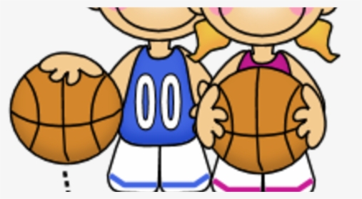 Boy And Girl With A Basketball Clipart - Boy And Girl Playing Basketball Clipart, HD Png Download, Free Download