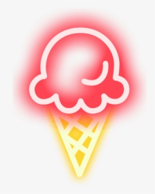 Sorvete Neon Neoneffect Morango Luz Remix Freedit - Ice Cream, HD Png Download, Free Download