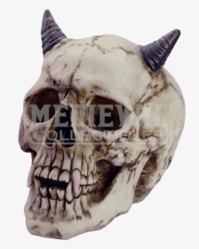 Horned Devil Skull - Demon Horn On Skulls, HD Png Download, Free Download