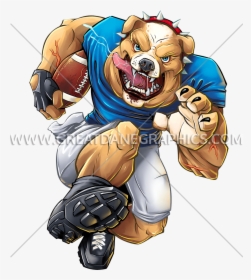 Bulldog Cartoon Muscle Png - Cartoon Dog Football Player, Transparent Png, Free Download