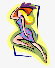 Vector Illustration Of Female Blonde Dancer Leaping, HD Png Download, Free Download