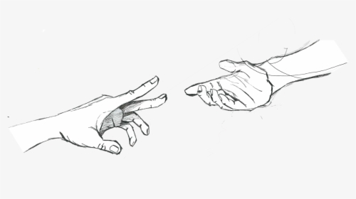Clipart Sanding Reaching Hands Clip Art Hand Outline Sketch Hd Png Download Kindpng