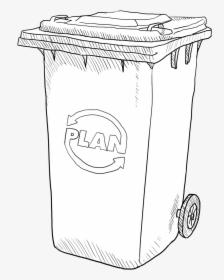 Transparent Garbage Can Clipart - Sketch, HD Png Download, Free Download