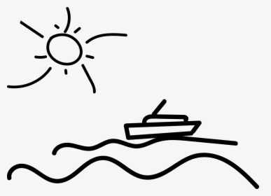 Sun Ship Wave Image Png Clipart , Png Download - Sun And Wave Clipart Black And White, Transparent Png, Free Download