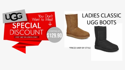 Lebos Cyber Monday Uggs Starting At $129 - Snow Boot, HD Png Download, Free Download