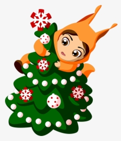 Transparent Cartoon Christmas Tree Png - Bebe De Natal Png, Png Download, Free Download