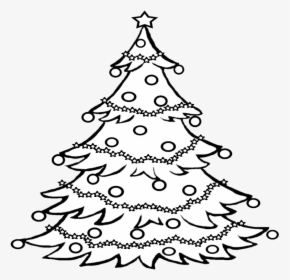 Christmas Tree Clipart Black And White Transparent - Xmas Tree Clipart Black And White, HD Png Download, Free Download