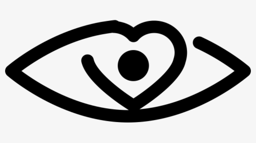 Eye Outline Variant With Heart Shaped Center - Emblem, HD Png Download, Free Download