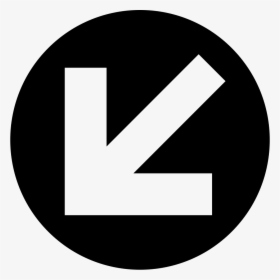 Down Left Arrow In Circular Button - White Arrow Left Pointing Left Circle, HD Png Download, Free Download
